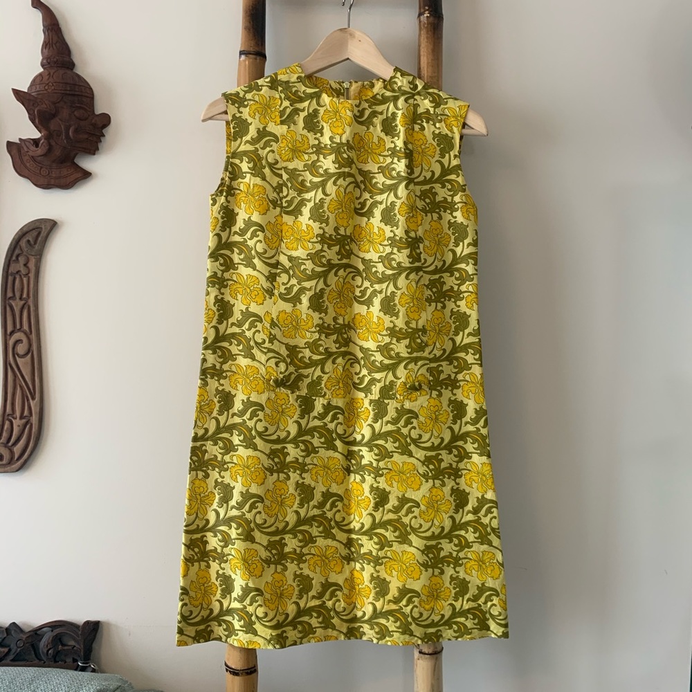Vintage Southeast Asian Dress Painted Silk S